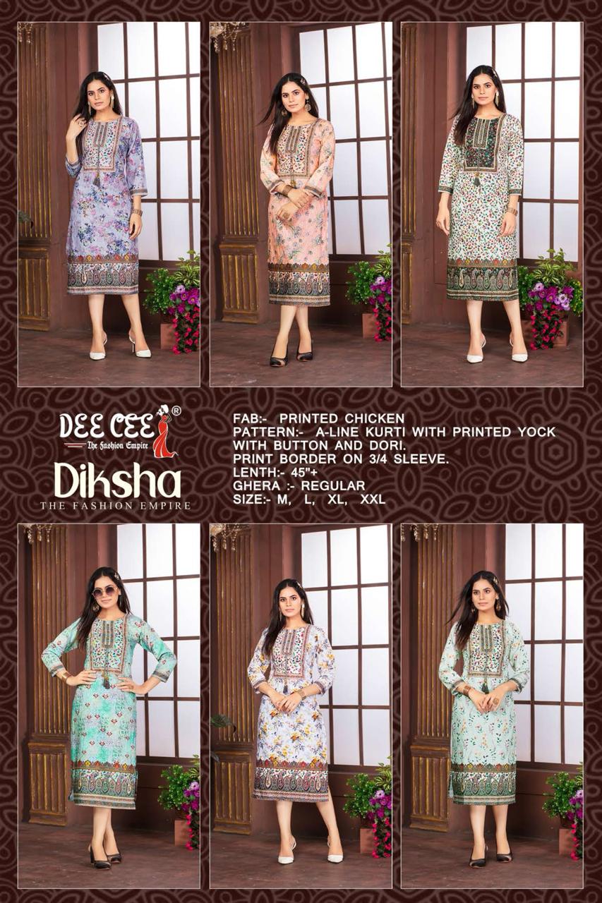 Diksha By Deecee A Line Printed Kurtis Wholesale Clothing Suppliers In India